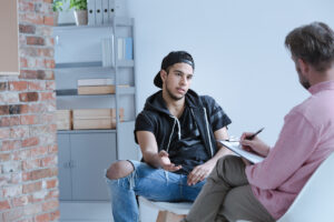 male depression treatment at clinician's office