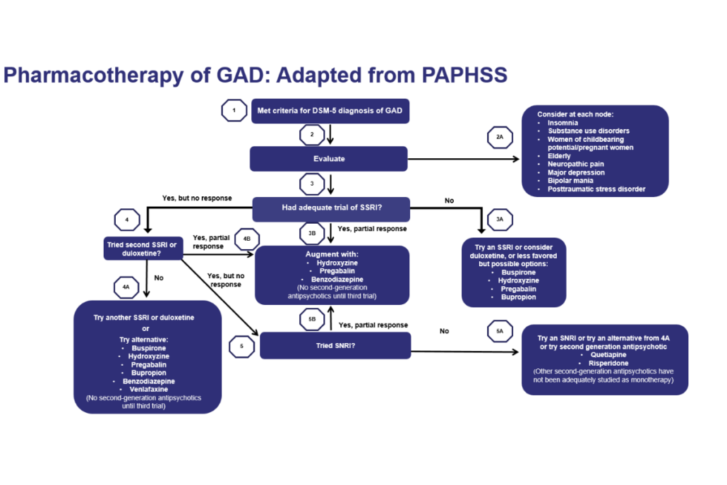 Pharmacotherapy of GAD: Adapted from PAPHSS