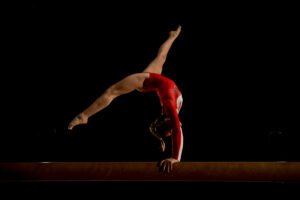 gymnast on beam for olympics and mental health